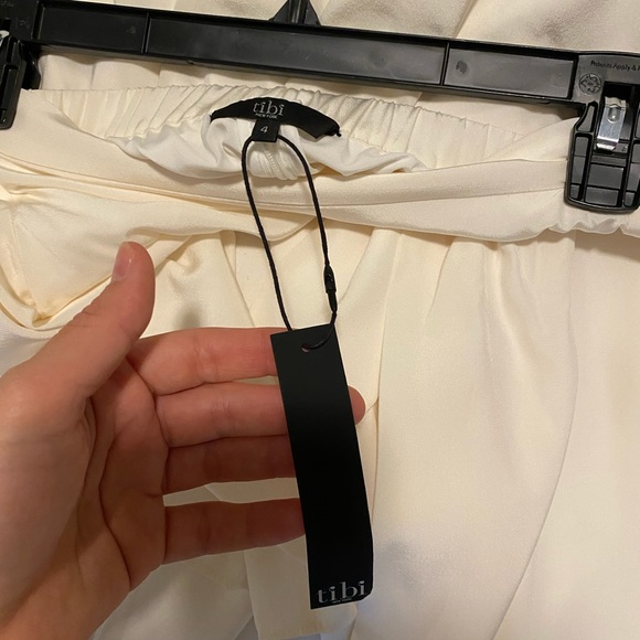 Tibi heavy silk ivory silk off shoulder midi dress - Picture 5 of 6